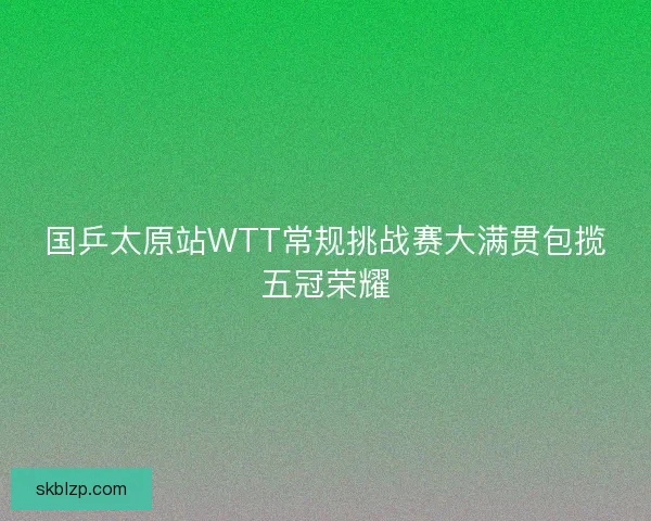 国乒太原站WTT常规挑战赛大满贯包揽五冠荣耀