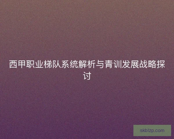 西甲职业梯队系统解析与青训发展战略探讨